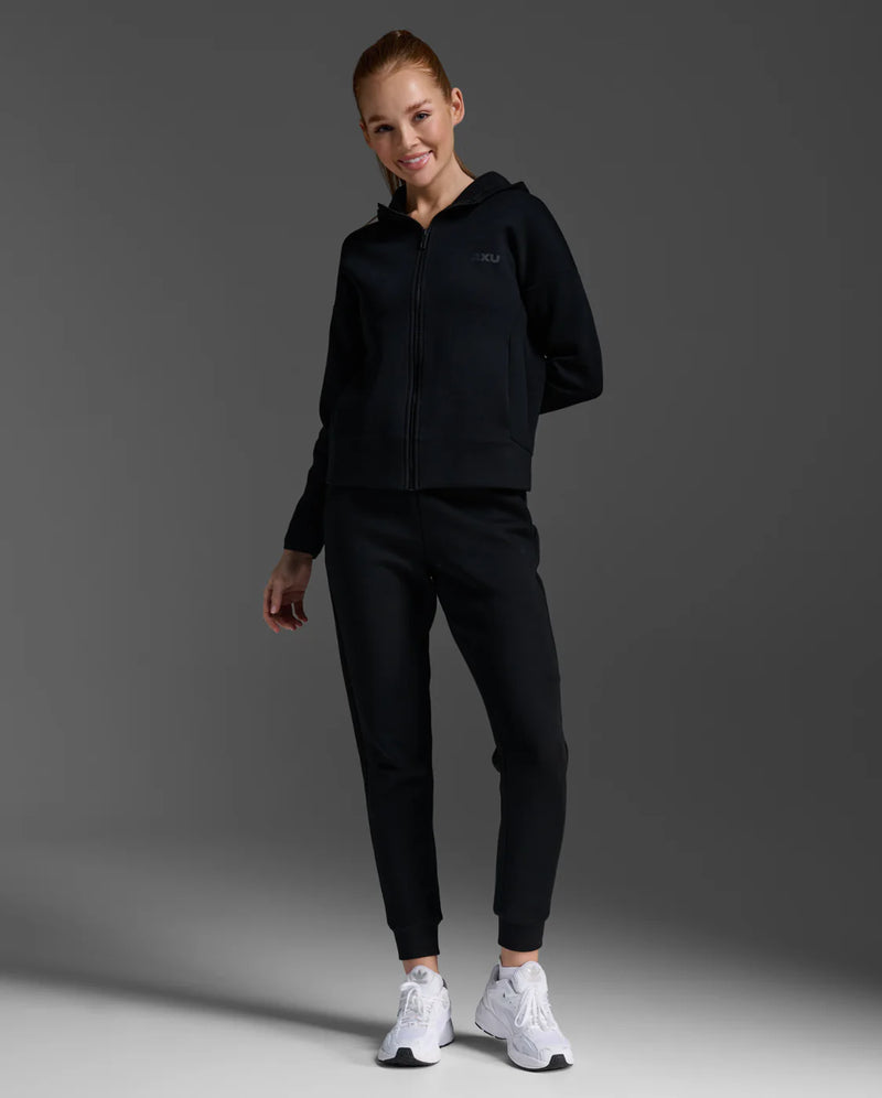 2XU Commute Full Zip Hoodie-Black/Black