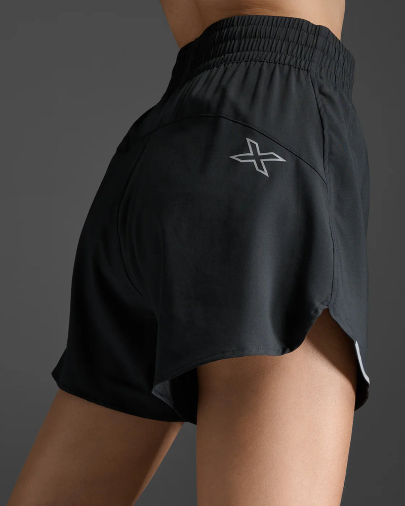 2XU Aero Hi-Rise 4In Shorts Black/Silver Reflective