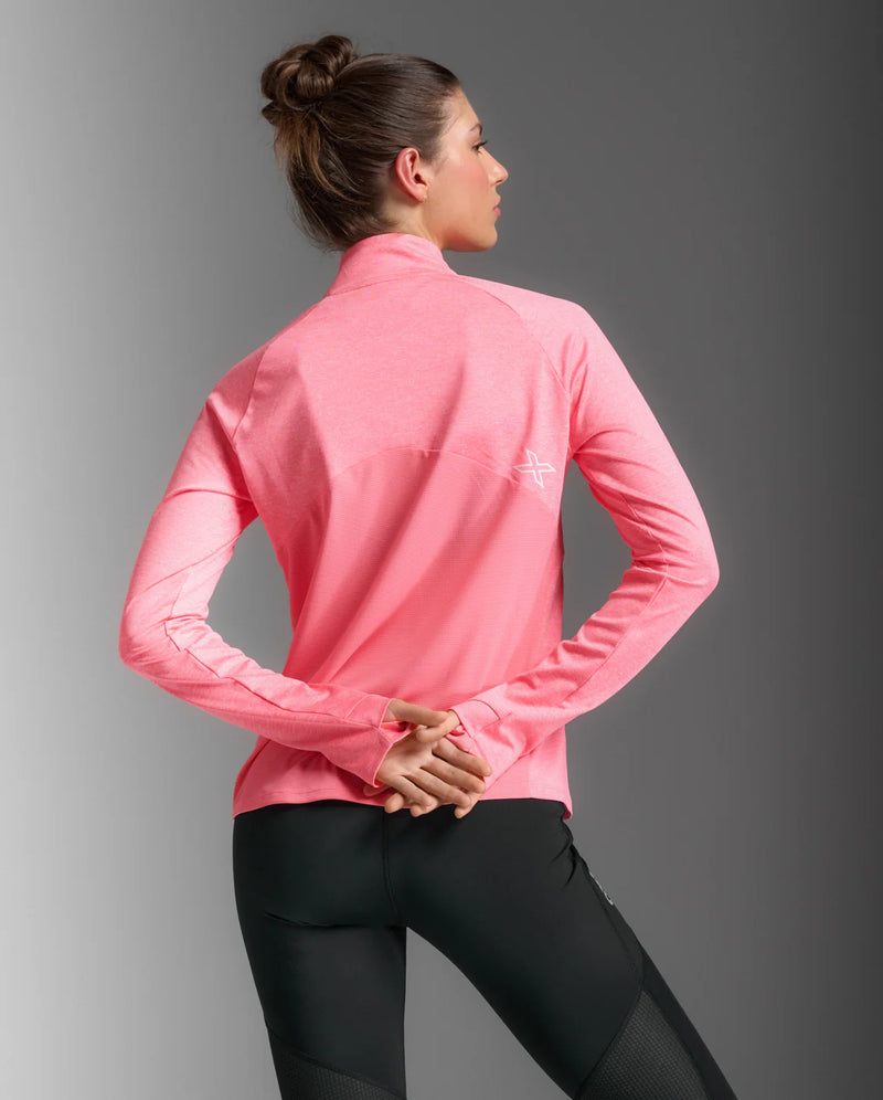 2XU Aero 1/2 Zip-Pink Glow/White Reflective