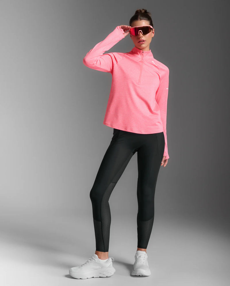 2XU Aero 1/2 Zip-Pink Glow/White Reflective