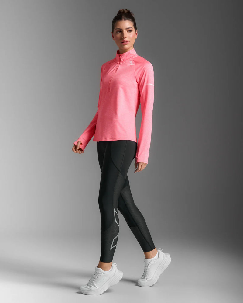 2XU Aero 1/2 Zip-Pink Glow/White Reflective