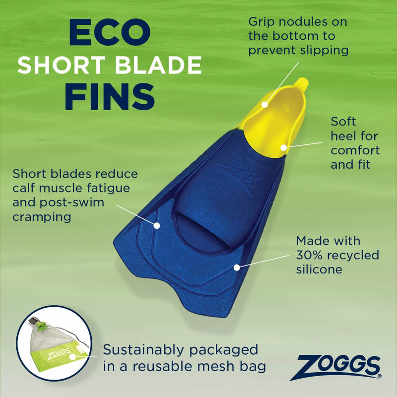 Zoggs Short Blade Eco Fins US 5-6 Blue/Yellow