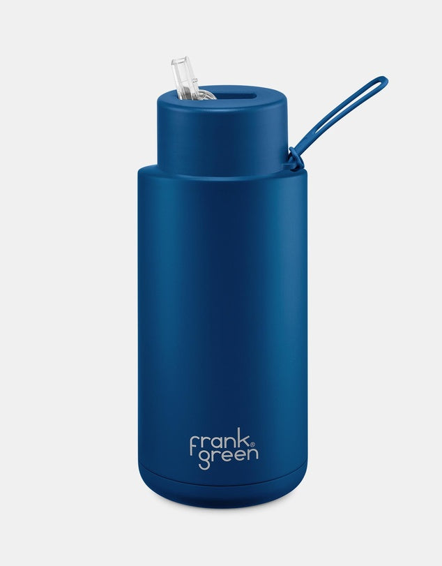 Frank Green 34oz (1Ltr) Stainless Ceramic Reusable Straw Bottle