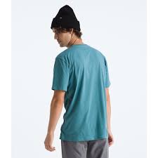 The North Face Mens SS Box Logo Tee-Algae Blue