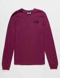 The North Face Mens Long Sleeve Hit Graphic Tee Purple