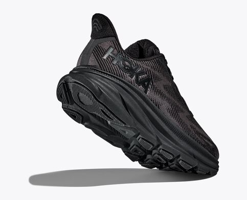 Hoka Womens Clifton 9 Running Shoe - Black/Black