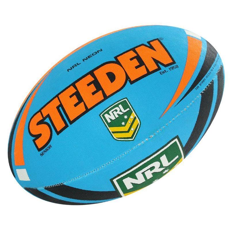 Steeden Neon Size 5 Supporter NRL Ball - Blue/Orange