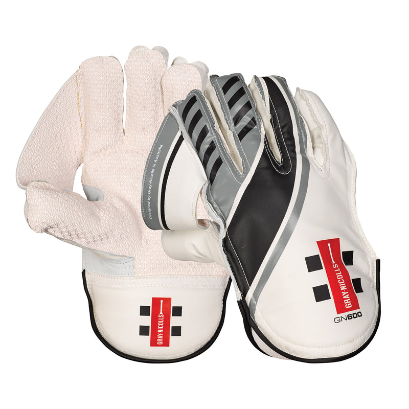Gray Nicolls GN 600 Youth Wicket-Keeper Gloves - White/Black 25850-Y