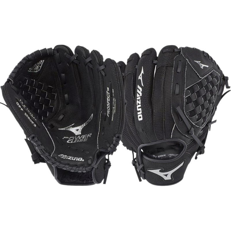 Mizuno Prospect Powerclose 10 Inch RHT Baseball Ball Glove - Black/Grey