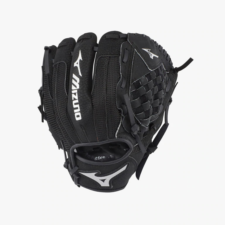 Mizuno Prospect Powerclose 10.5 Inch RHT Baseball Ball Glove - Black/Grey