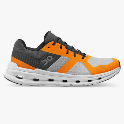 On Mens Cloudrunner (D) Running Shoe Frost/Turmeric