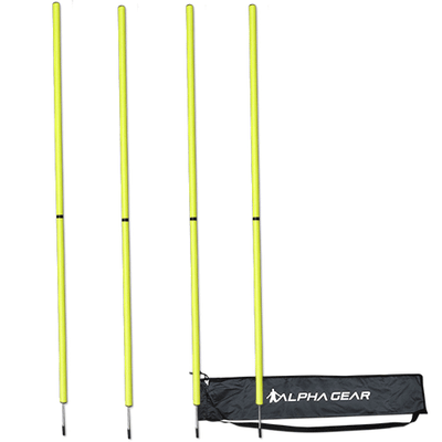 Alpha 4 Pack Agility Pole In Carry Bag - Yellow_4PKPOLEYEL