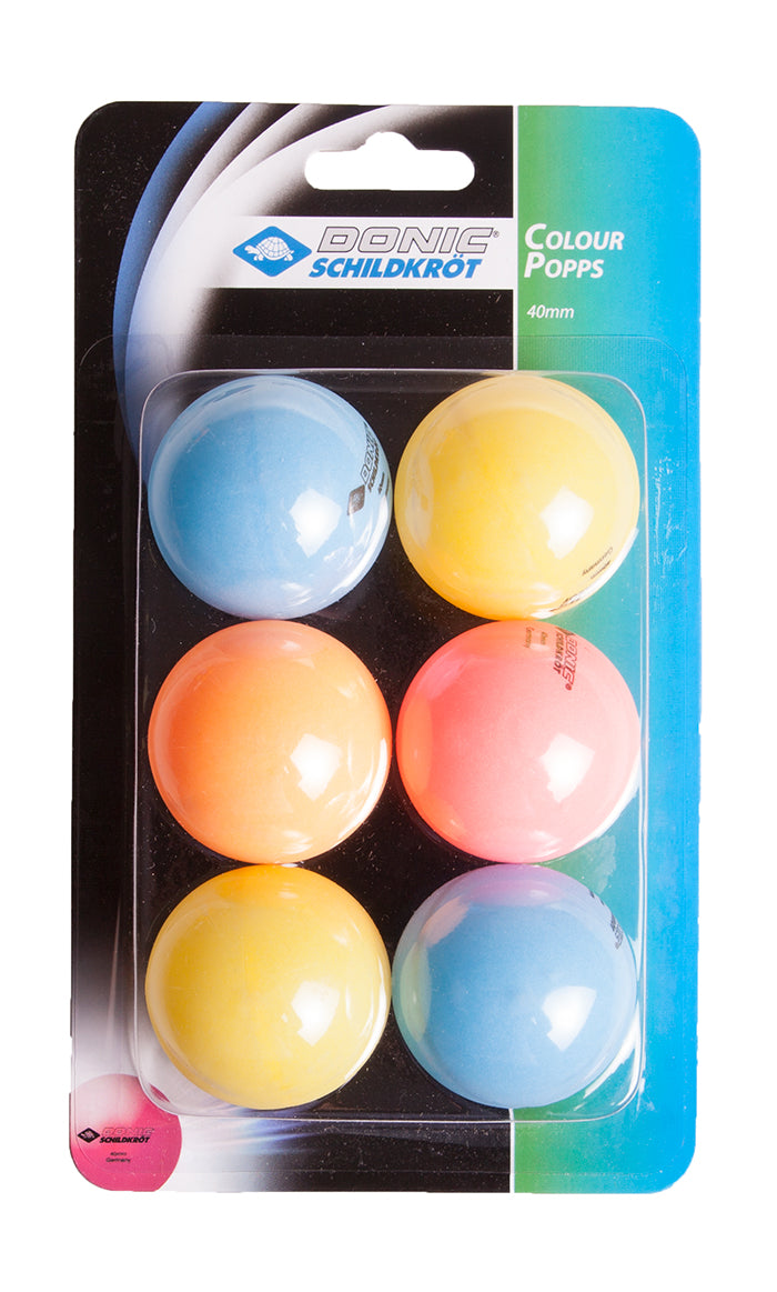 Donic Jade 6 Pack Table Tennis Balls - Colour Popps