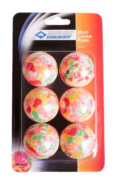 Donic Multicolour Popps 6 Pack Table Tennis Balls_649016
