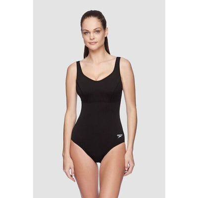 Speedo Womens Contour Clipback Swimsuit - Black