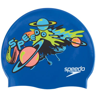 Speedo Slogan Print Silicone Junior Swim Cap_8/08386A247