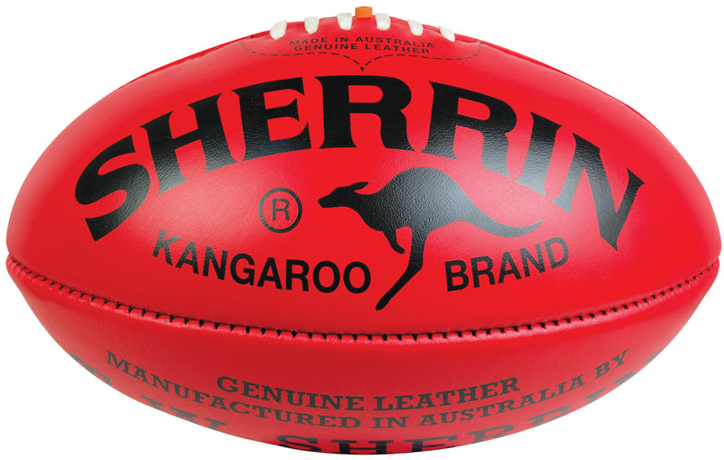 Sherrin KB Leather Size 4 AFL Ball - Red_4111/WOM