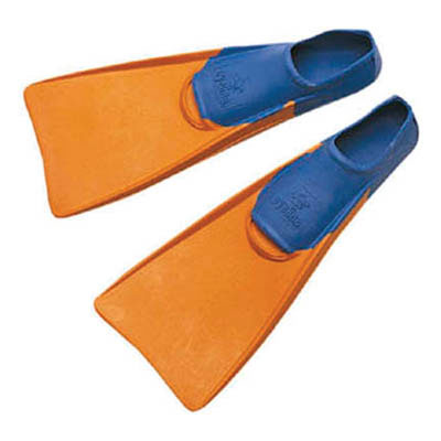 Eyeline Size 5-7 Swim Fins - Orange/Blue