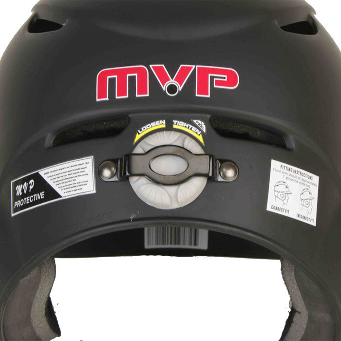 MVP Adjustable Dial-Fit Baseball Batting Helmet - Black/Red_AD00365