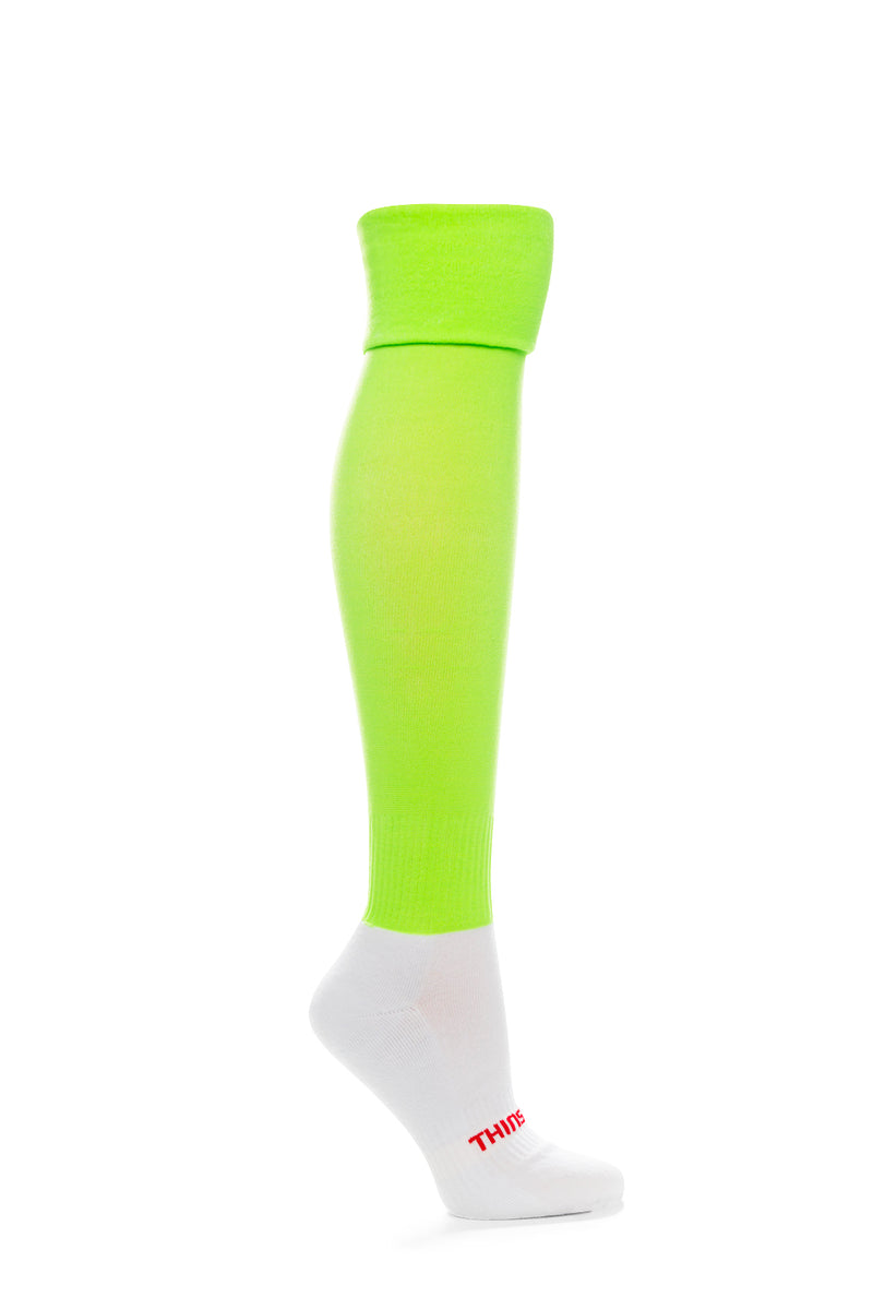 Thinskins Fine Knit Football Socks - Neon Green