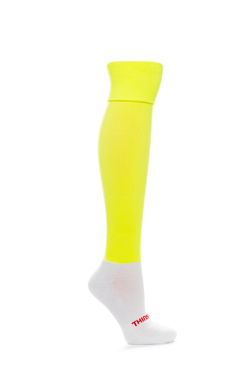 Thinskins Fine Knit Football Socks - Neon Yellow