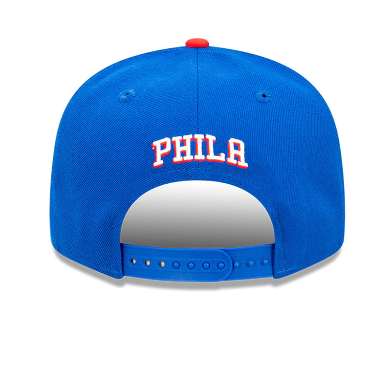 New Era 9Fifty Philadelphia 76ers Retro Script Box Cap - Blue