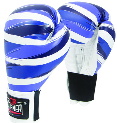 Red Corner Womens Spar Boxing Glove 12oz-Stripes Blue_S002159