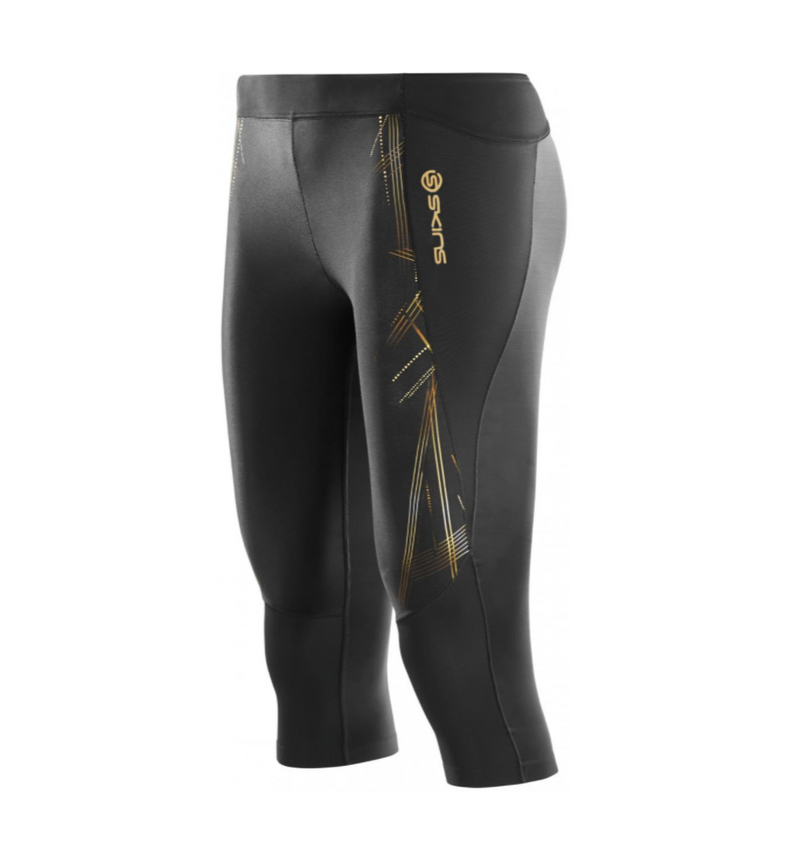 Skins A400 Series Womens Compression 3/4 Tights-Black/Gold