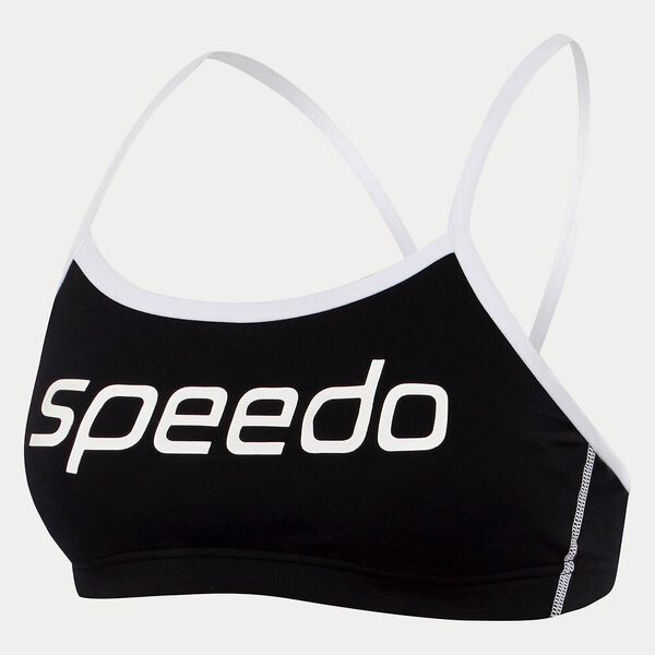 Speedo Womens Endurance+ Crop Top - Black/White