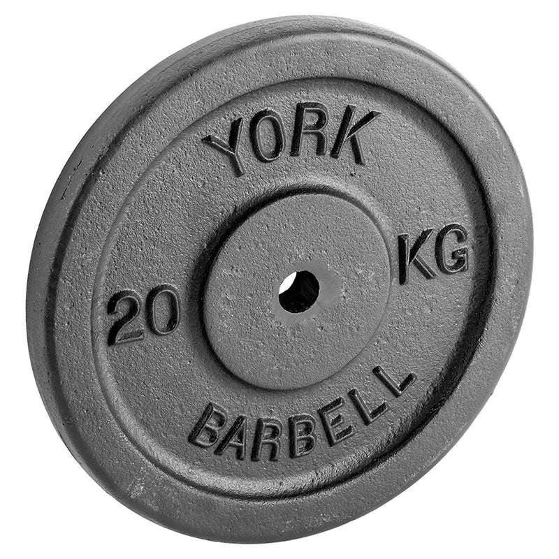 York Black 20Kg Cast Iron Weight Plate