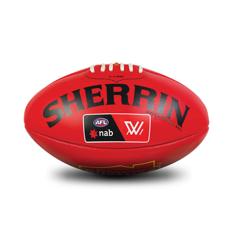 Sherrin Leather Size 3 AFLW Training Replica Ball - Red