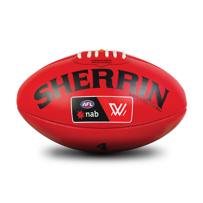 Sherrin Leather Size 4 AFLW Training Replica Ball-Red_4441/WOM/REPLICA
