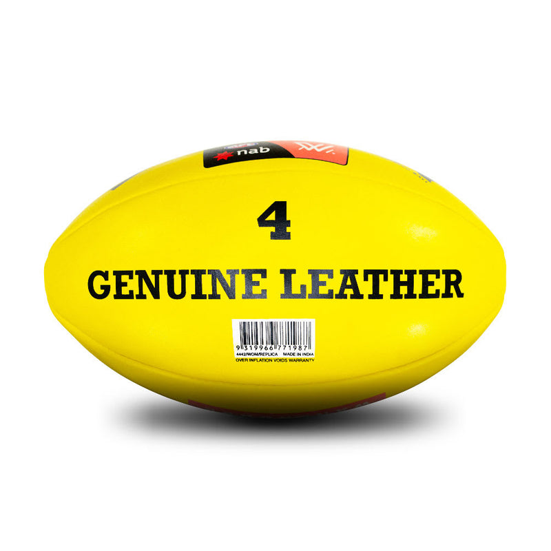 Sherrin Leather Size 4 AFLW Training Replica Ball-Yellow