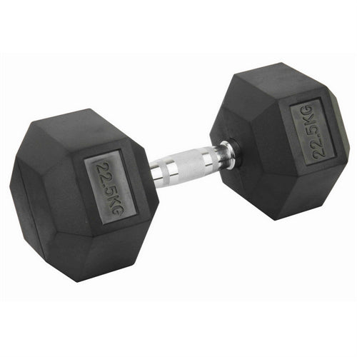 DB-1225-RC_Hce Rubber Hex 22.5Kg Dumbbell