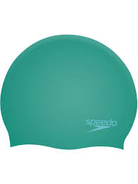 Speedo Plain Moulded Silicone Junior Swim Cap - Emerald/Chilli Blue