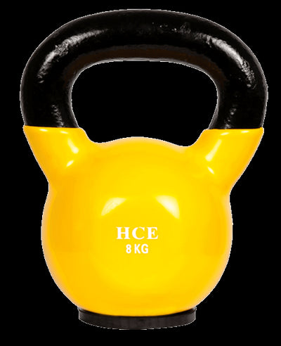 Veo/HCE Vinyl Dipped 8kg KettleBell - Yellow