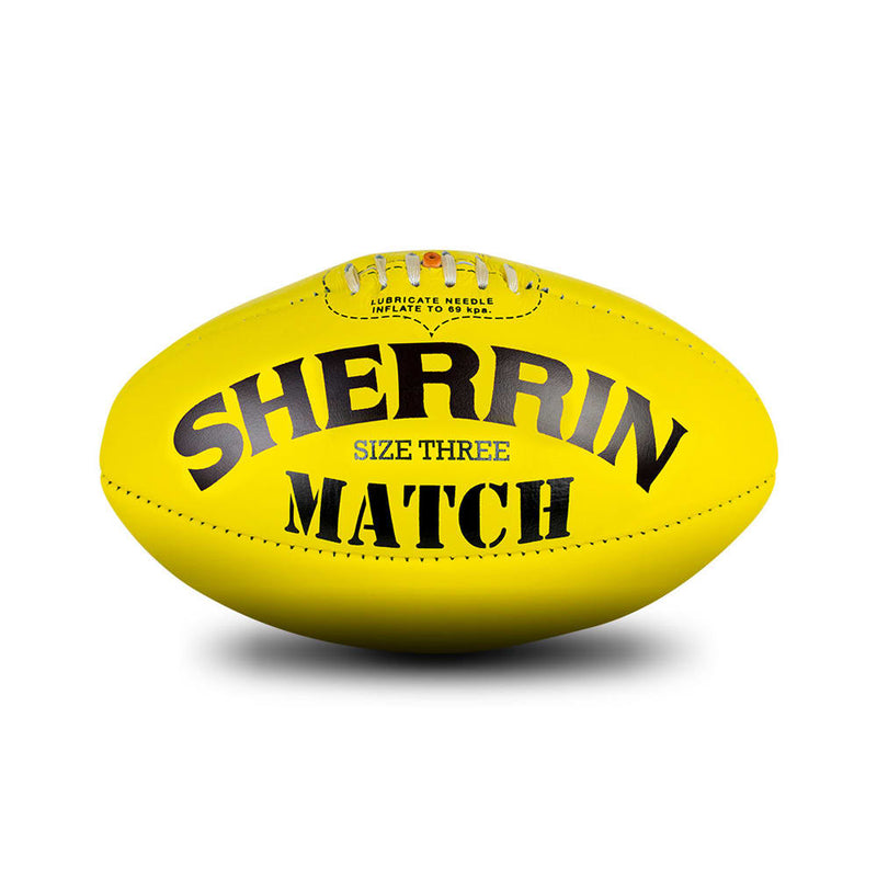 Sherrin Match Leather Size 3 AFL Ball - Yellow