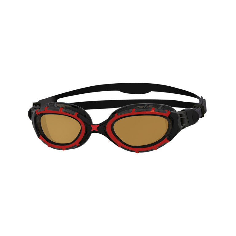 Zoggs Predator Flex Small Polarized Ultra Swim Goggles - Red/Black/Copper