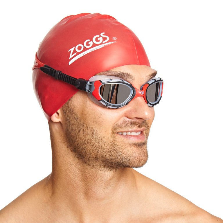 Zoggs Predator Flex Titanium Regular Swim Goggles - Clear/Red/Smoke/Mirror