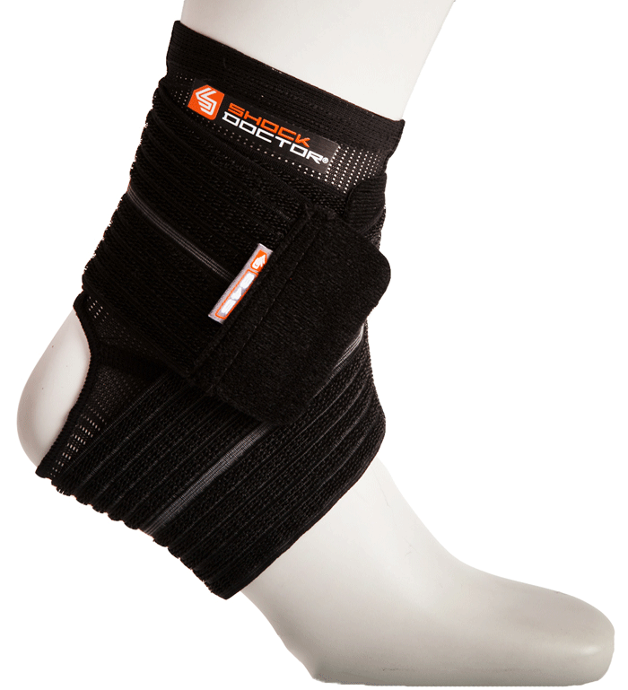 Shock Doctor XLarge Ankle Sleeve with Compression Wrap-Black_PT845-01-35