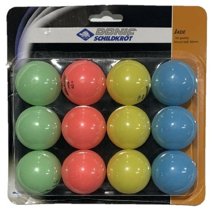 Donic 12 Pack Jade 40mm Table Tennis Balls - Colour Mix