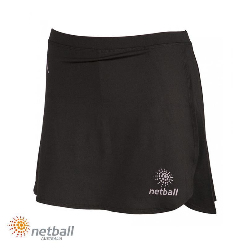 NetballAus Impulse Ladies Netball Skort - Black