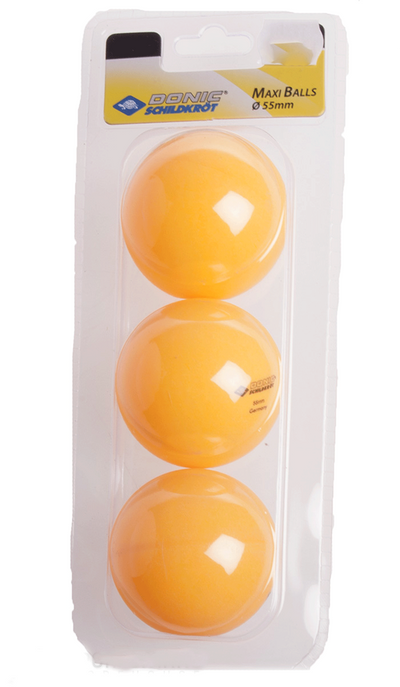 Donic Schildkrot 3 Pack 55mm Maxi Table Tennis Balls - Orange
