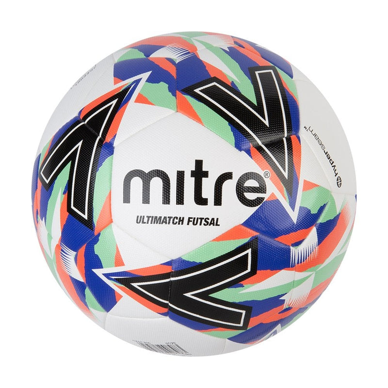 Mitre Ultimatch Futsal Ball - White/Blue/Mint/Black