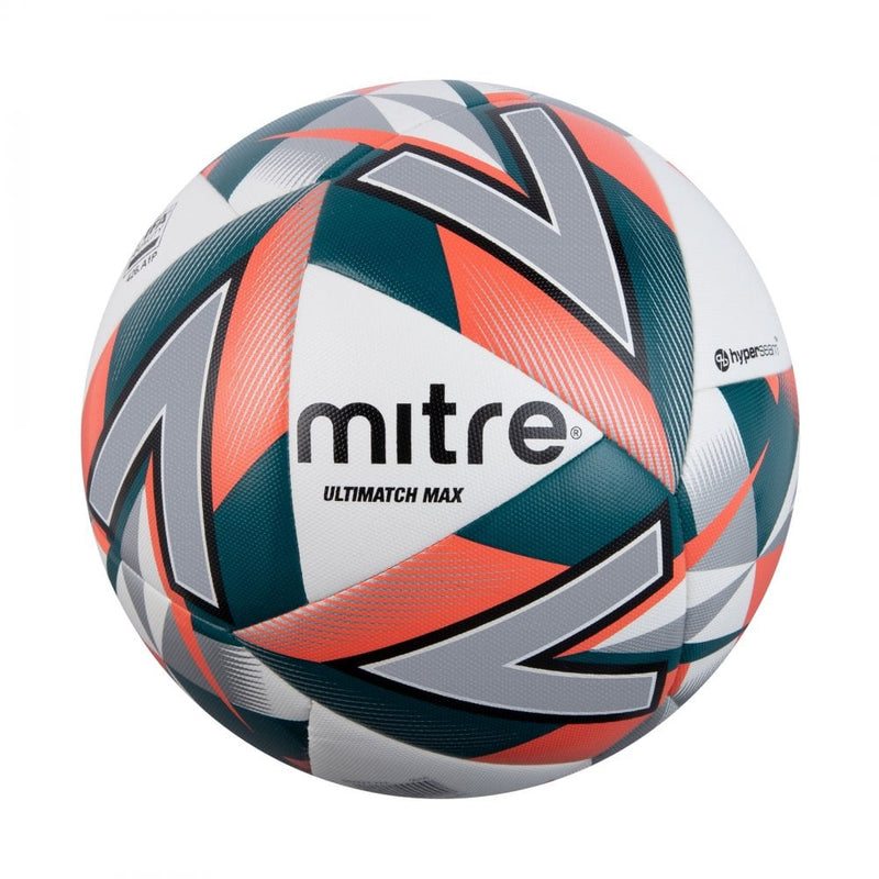 Mitre Ultimatch Max Soccer Ball - White/Orange/Green