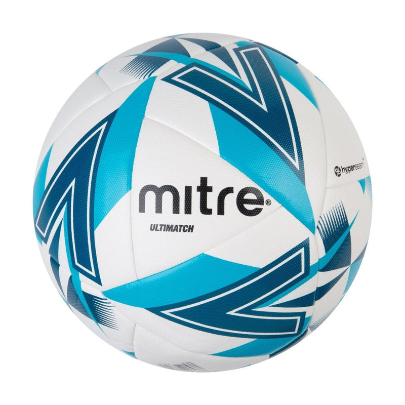 Mitre Ultimatch One Soccer Ball - White/Aqua/Blue